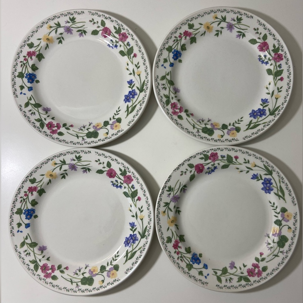 Farberware Stoneware ENGLISH GARDEN 225 Set Of 4 Salad Plate 7.7”